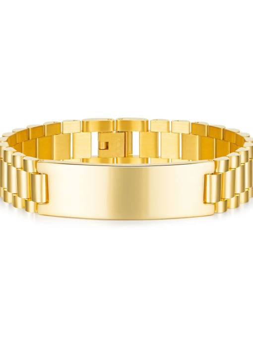 742 gold bracelet [15mm] Titanium Steel Geometric Chain  Minimalist Bracelet
